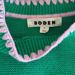 Boden Green Lena Stitch Sweater